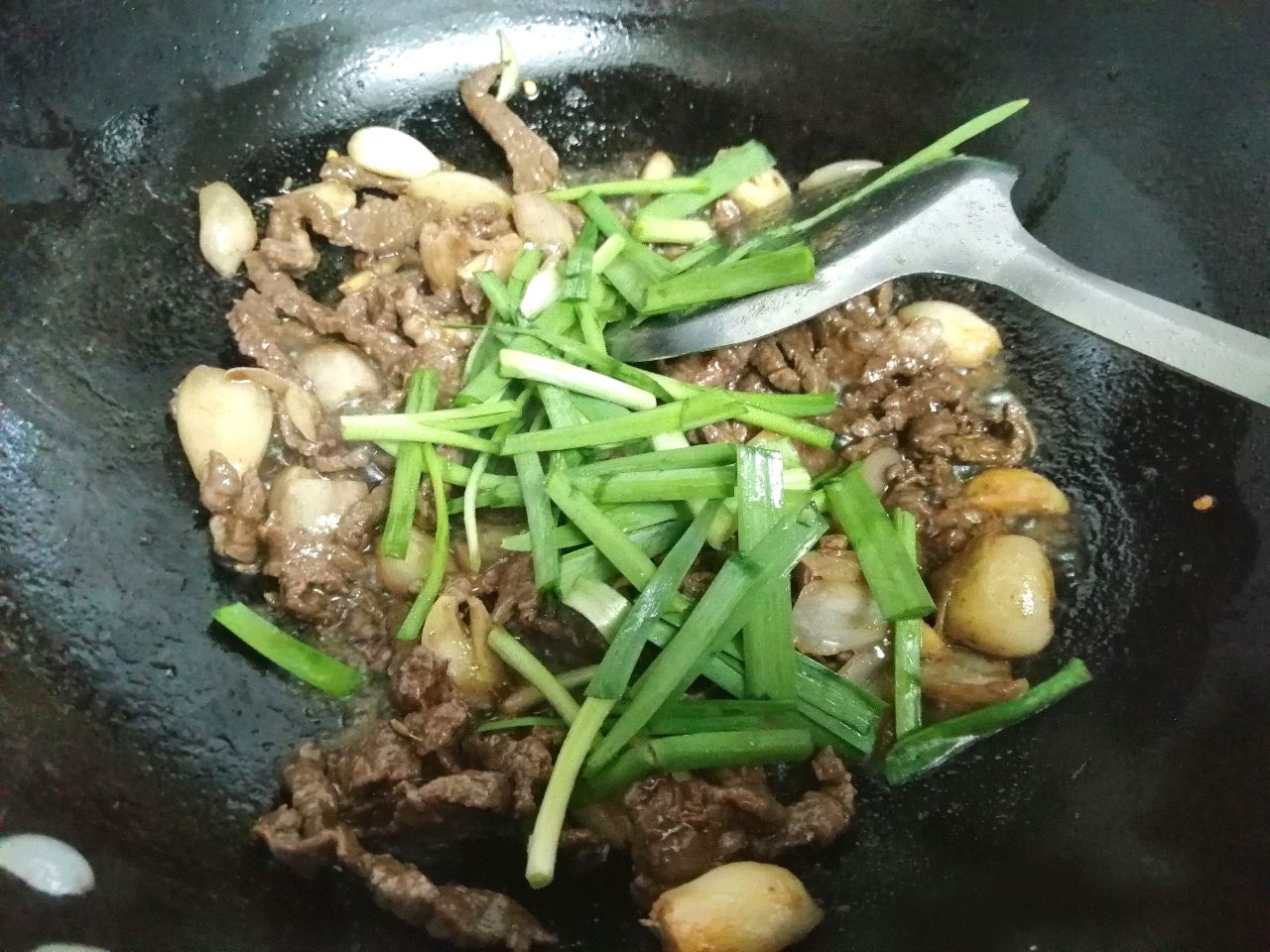 毛葱烧牛肉
