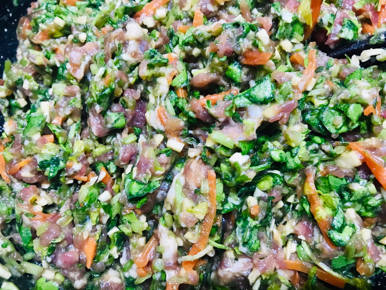 美味的芹菜猪肉水饺
