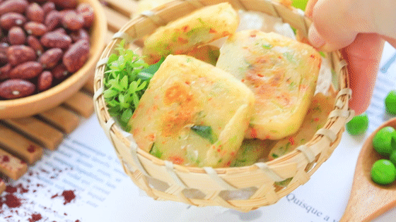 米饭鲜虾饼