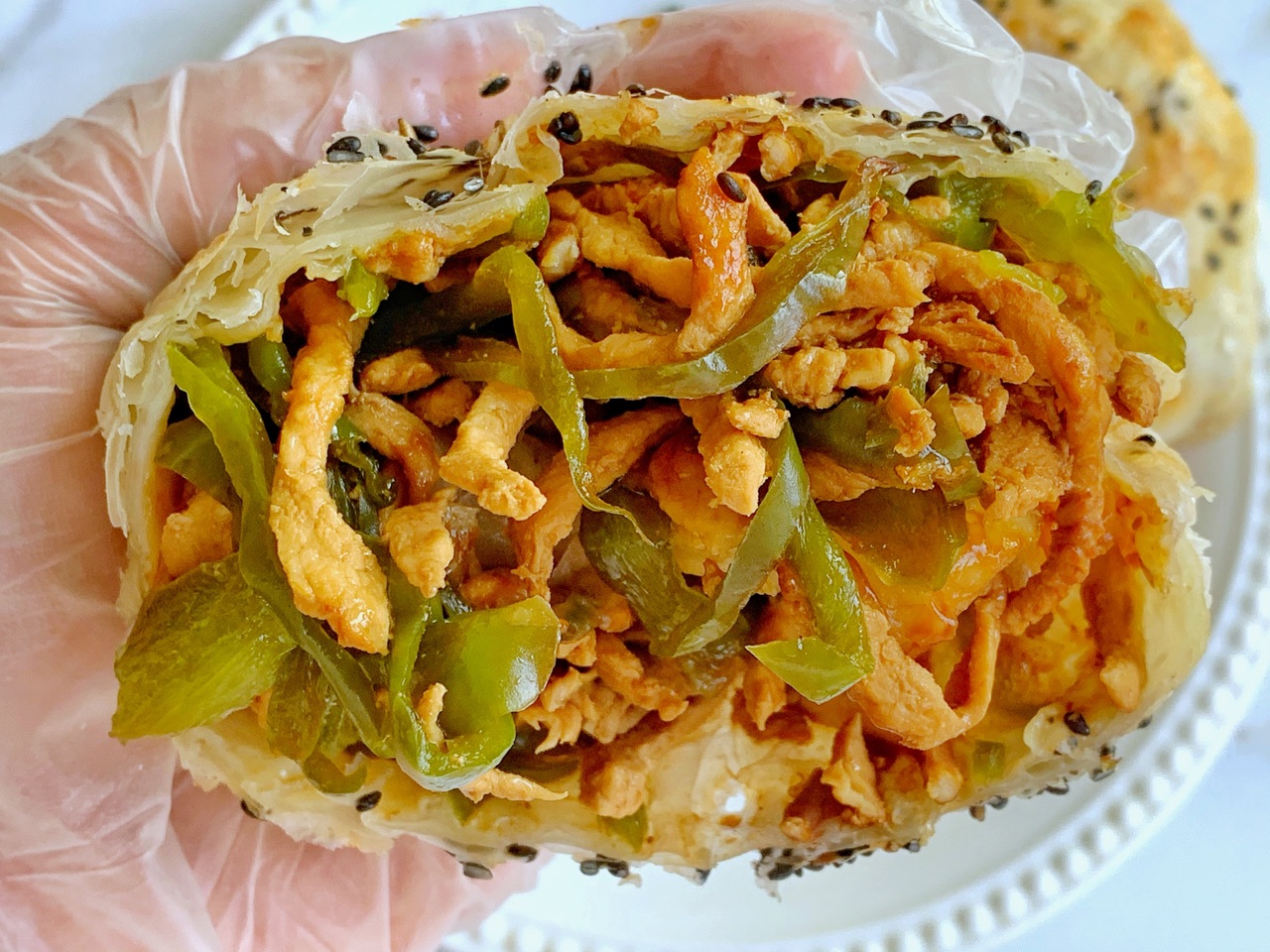 免揉面青椒肉丝酥饼
