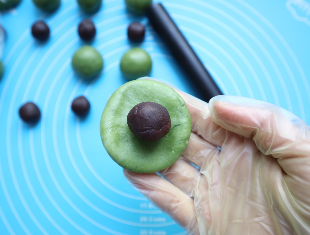 抹茶红豆巧克力麻薯