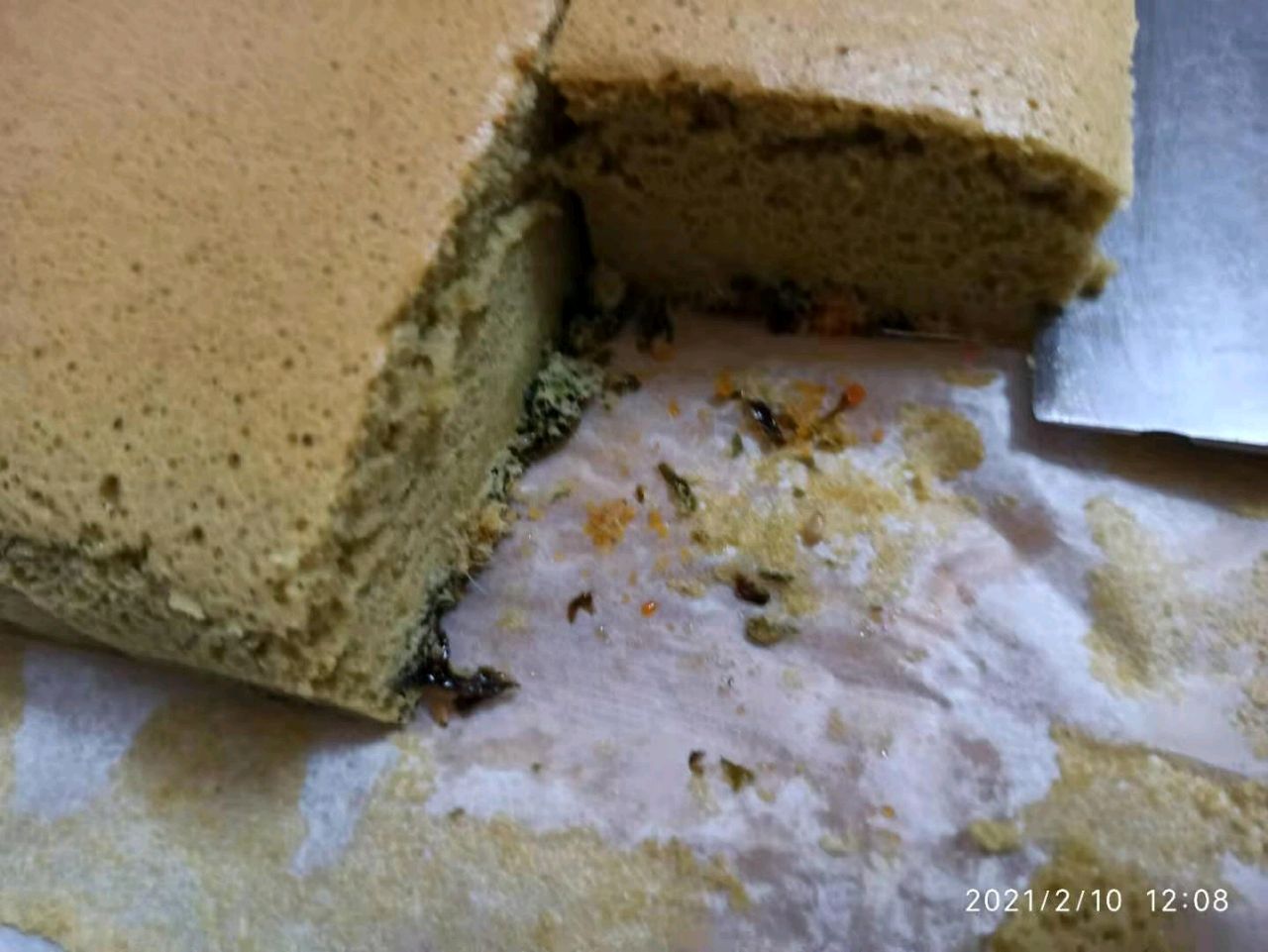抹茶肉松古早蛋糕
