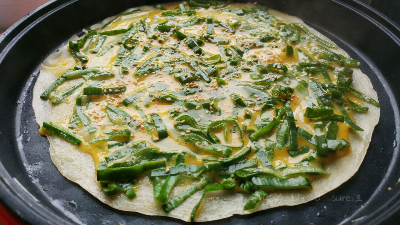 奶盐葱香烀蛋饼
