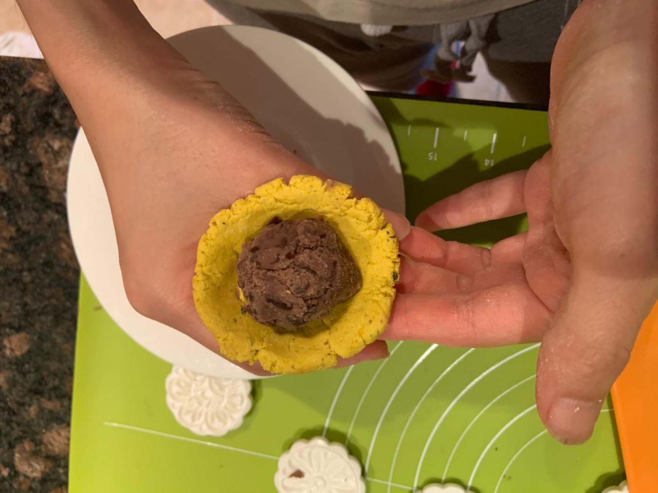 南瓜红豆糯米饼