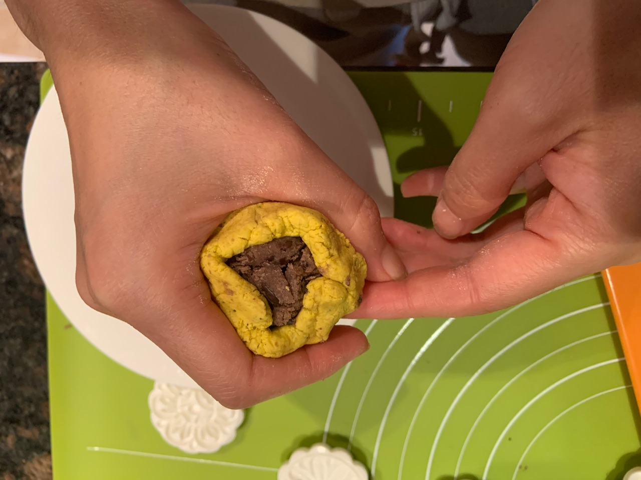 南瓜红豆糯米饼