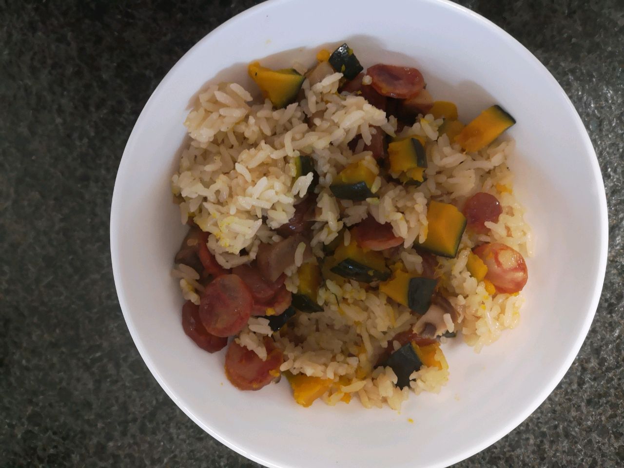 南瓜腊肠饭（铸铁锅版）