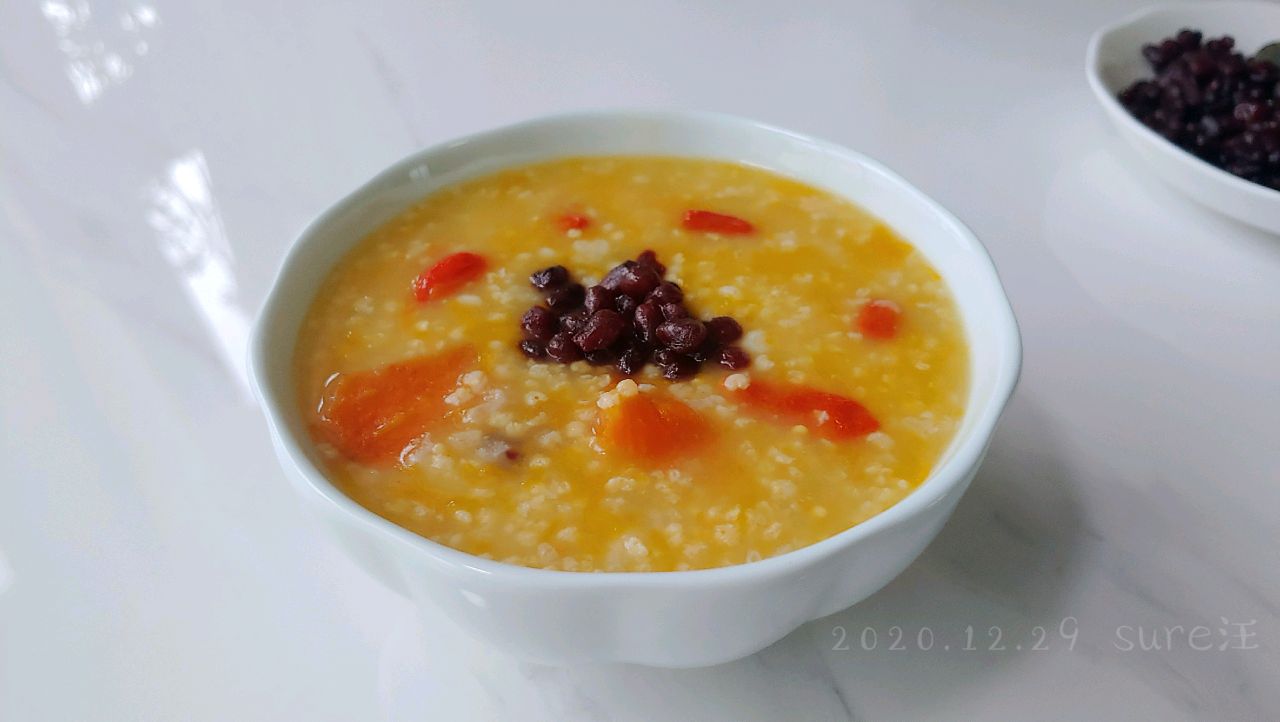 南瓜蜜豆红黏粥