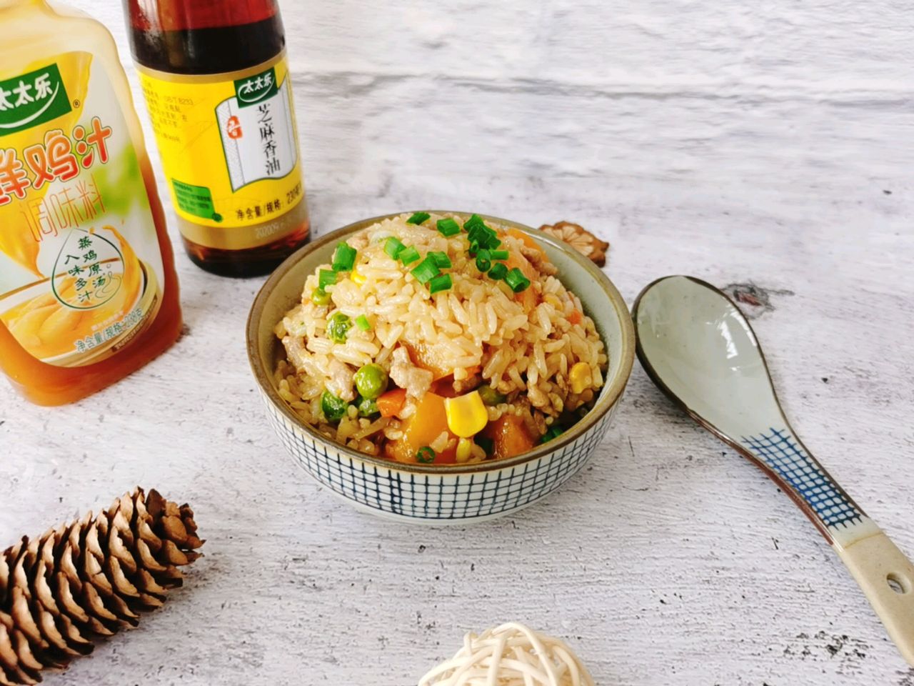 南瓜肉末焖饭