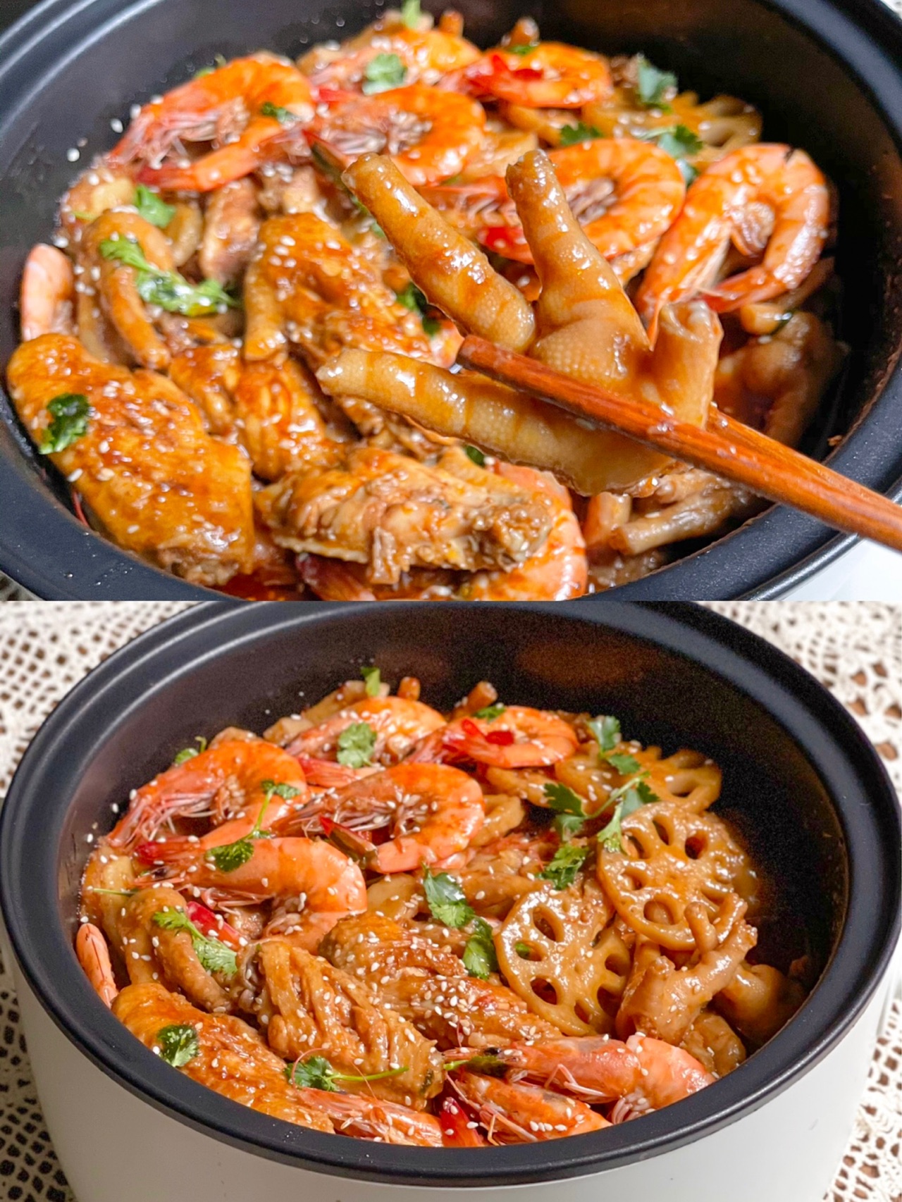 年糕大虾鸡翅煲