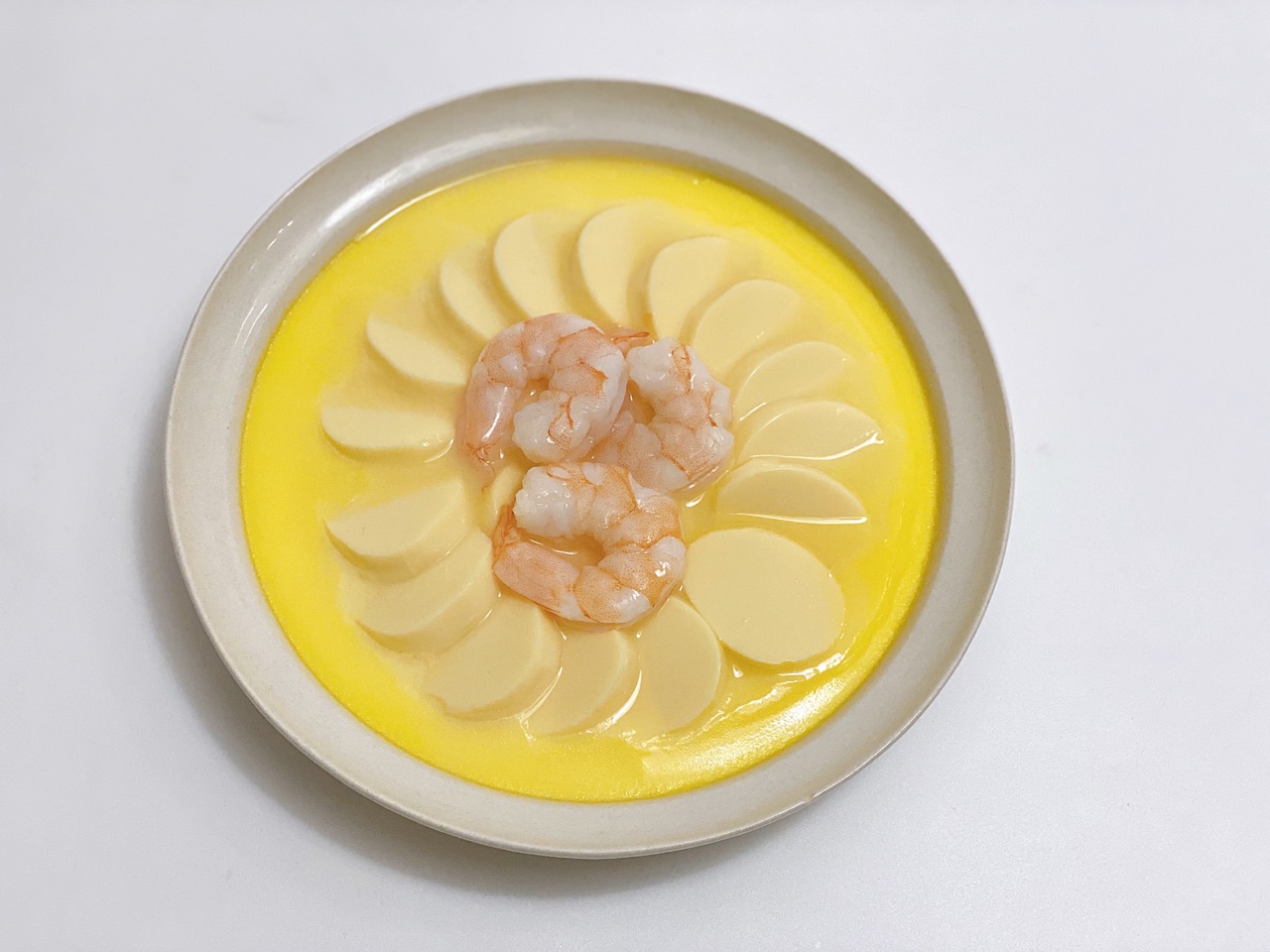 年夜菜｜芙蓉花开·玉子豆腐虾仁蒸蛋