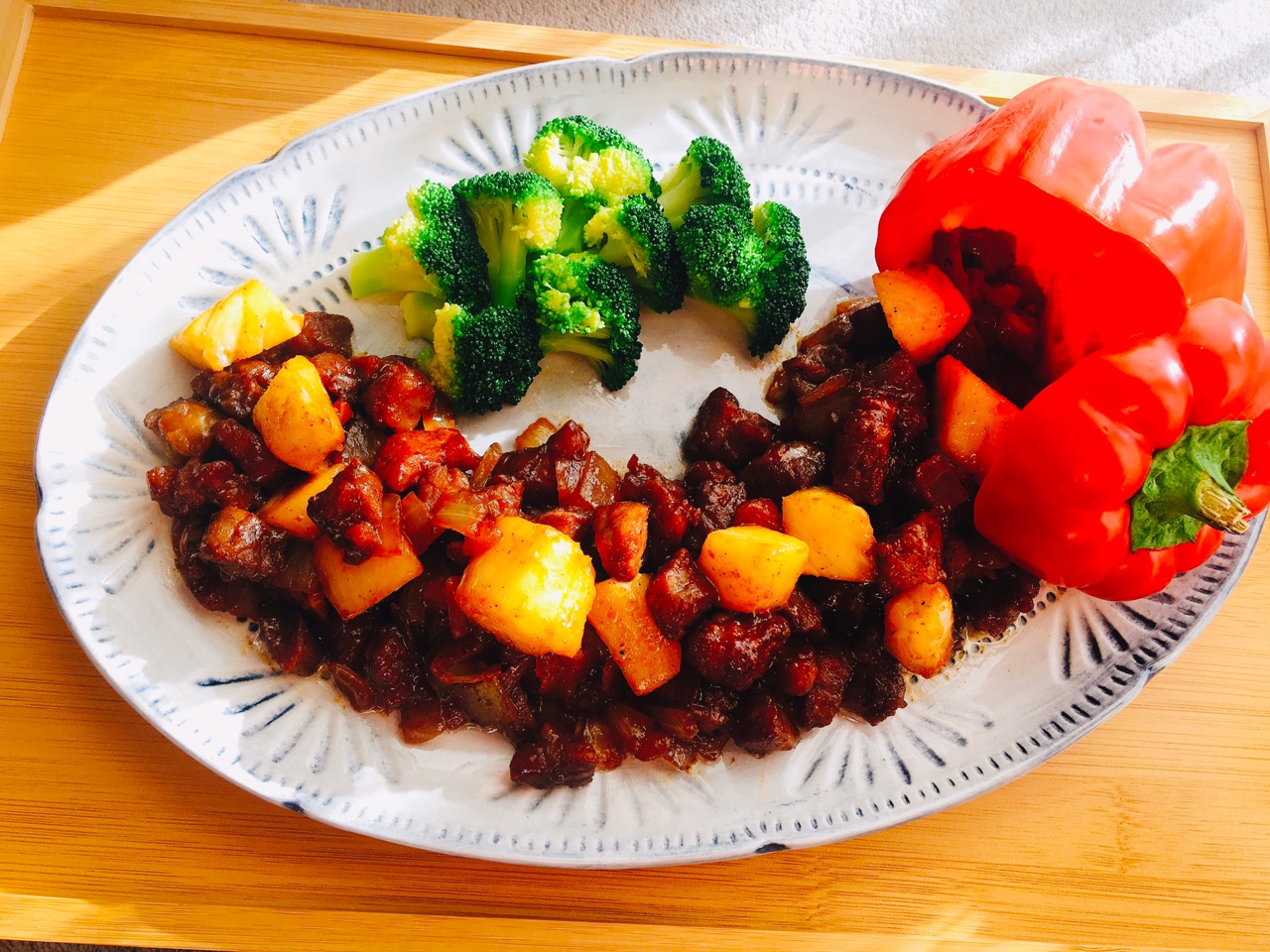 牛气冲天财源滚滚来～菠萝牛肉粒