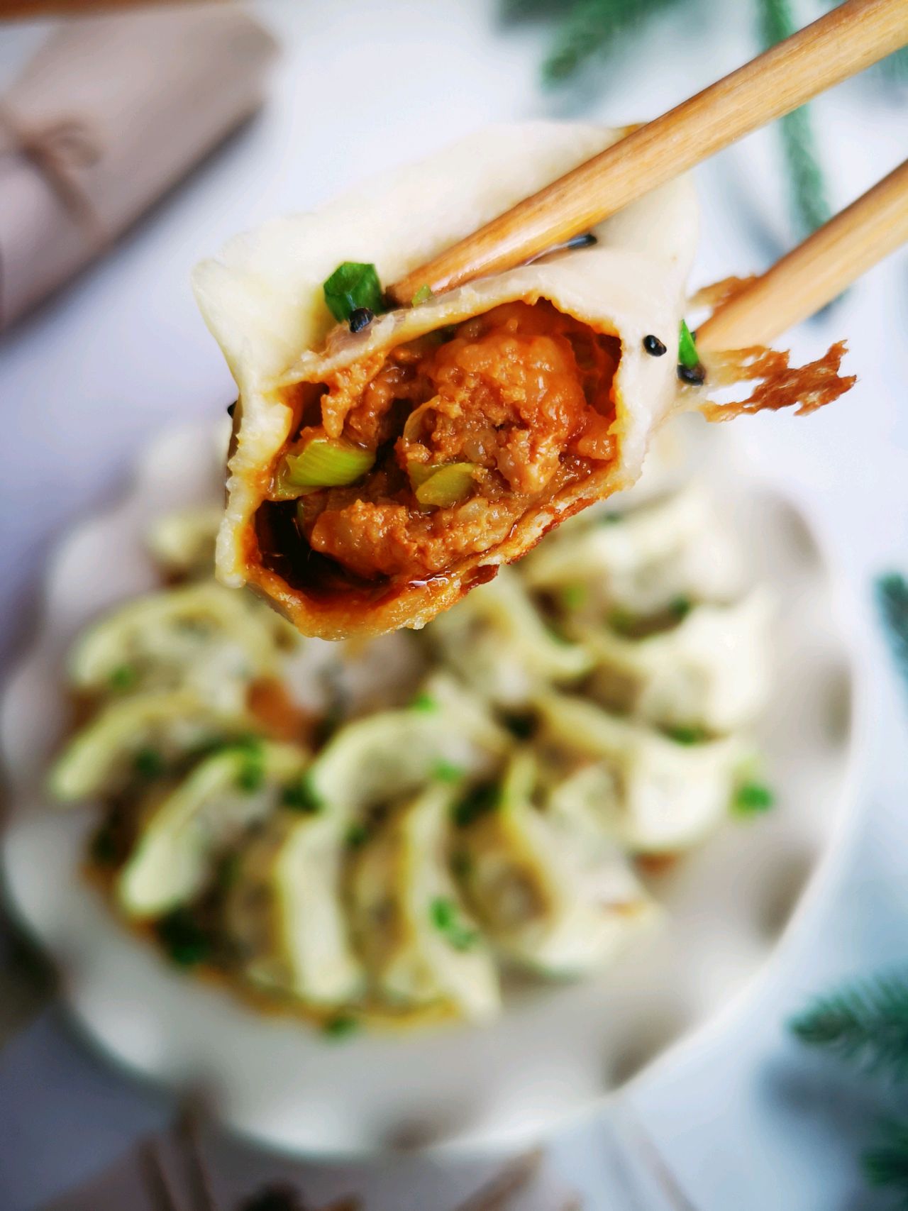 牛肉大葱锅贴