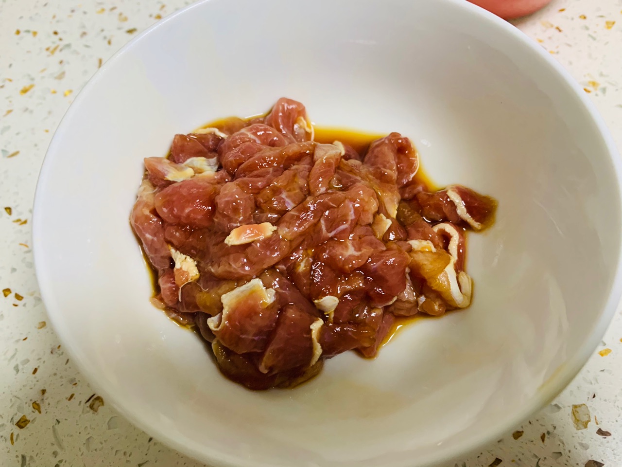 牛肉丝炒青豆