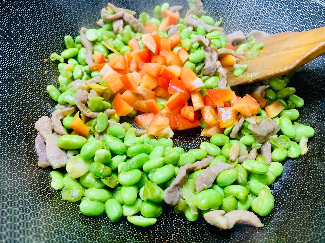 牛肉丝炒青豆