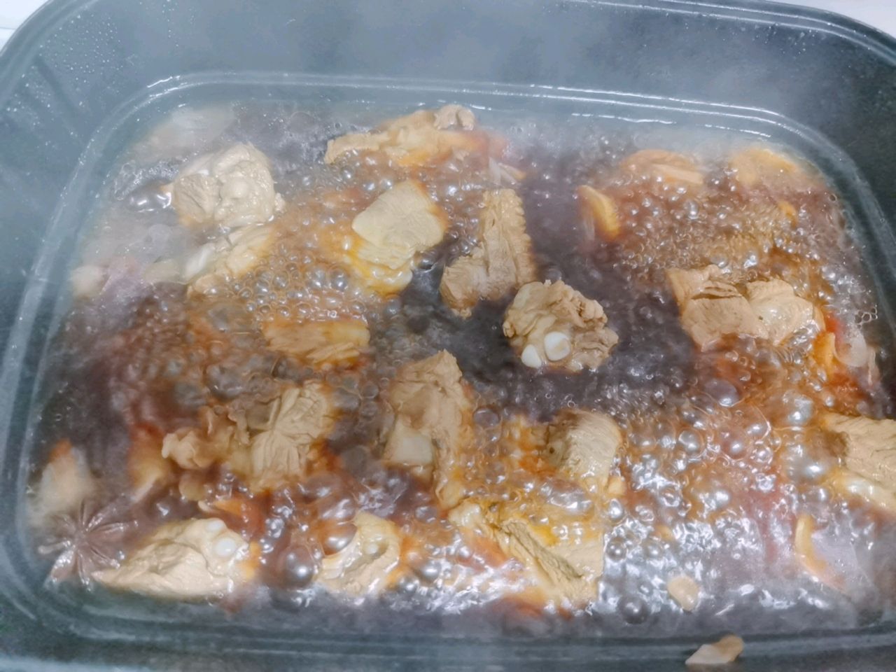 排骨豆角闷卷子