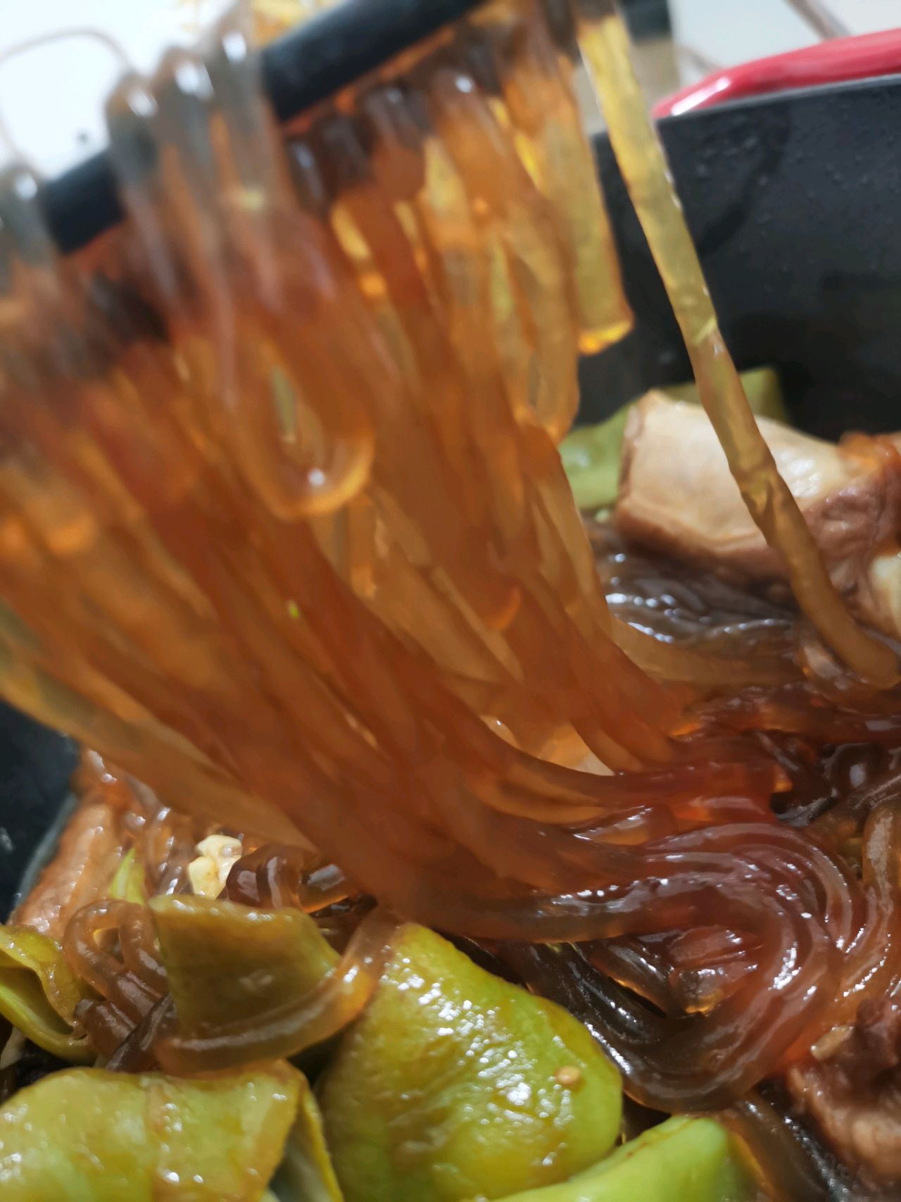 排骨油豆角炖粉条
