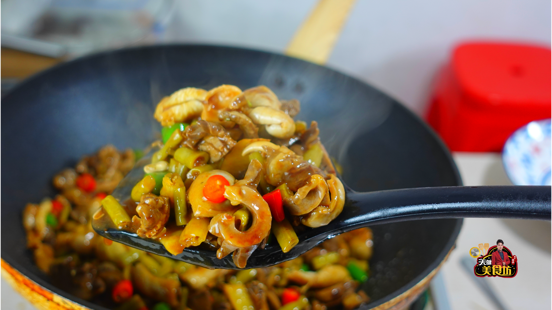泡椒酸豆角炒鸡杂
