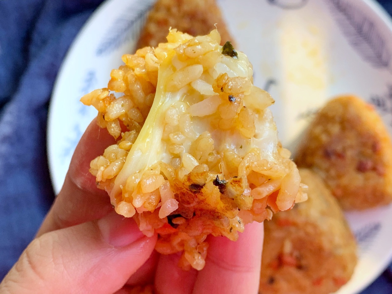 平底锅日式芝士烤饭团
