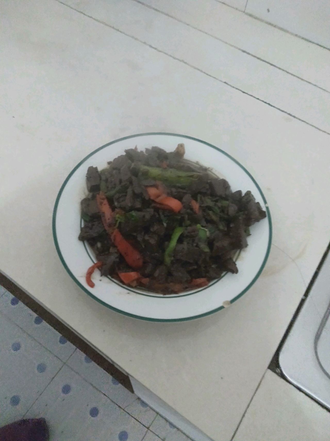 青椒炒猪血