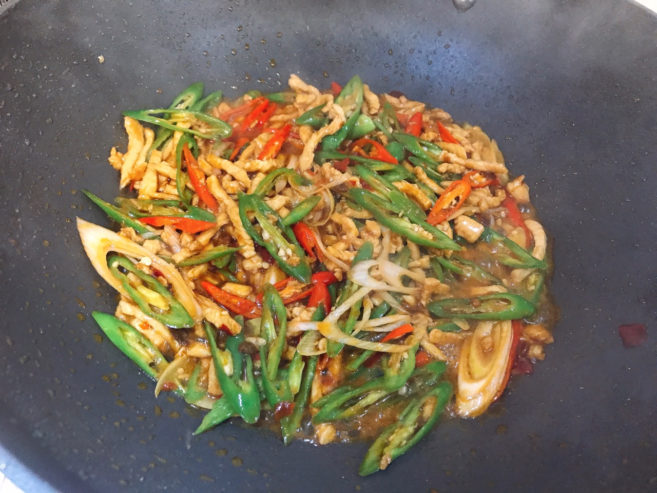 青椒鸡丝面