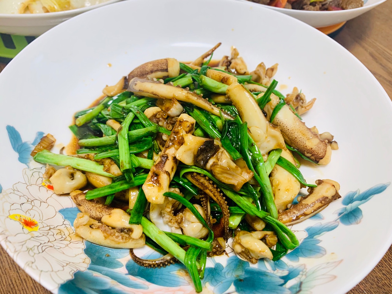 青蒜爆鱿鱼须