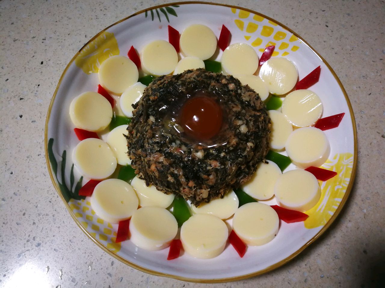 日本豆腐梅干菜肉饼蒸蛋