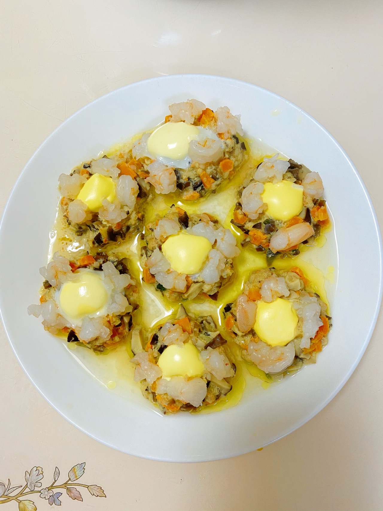 肉糜蒸虾扯蛋