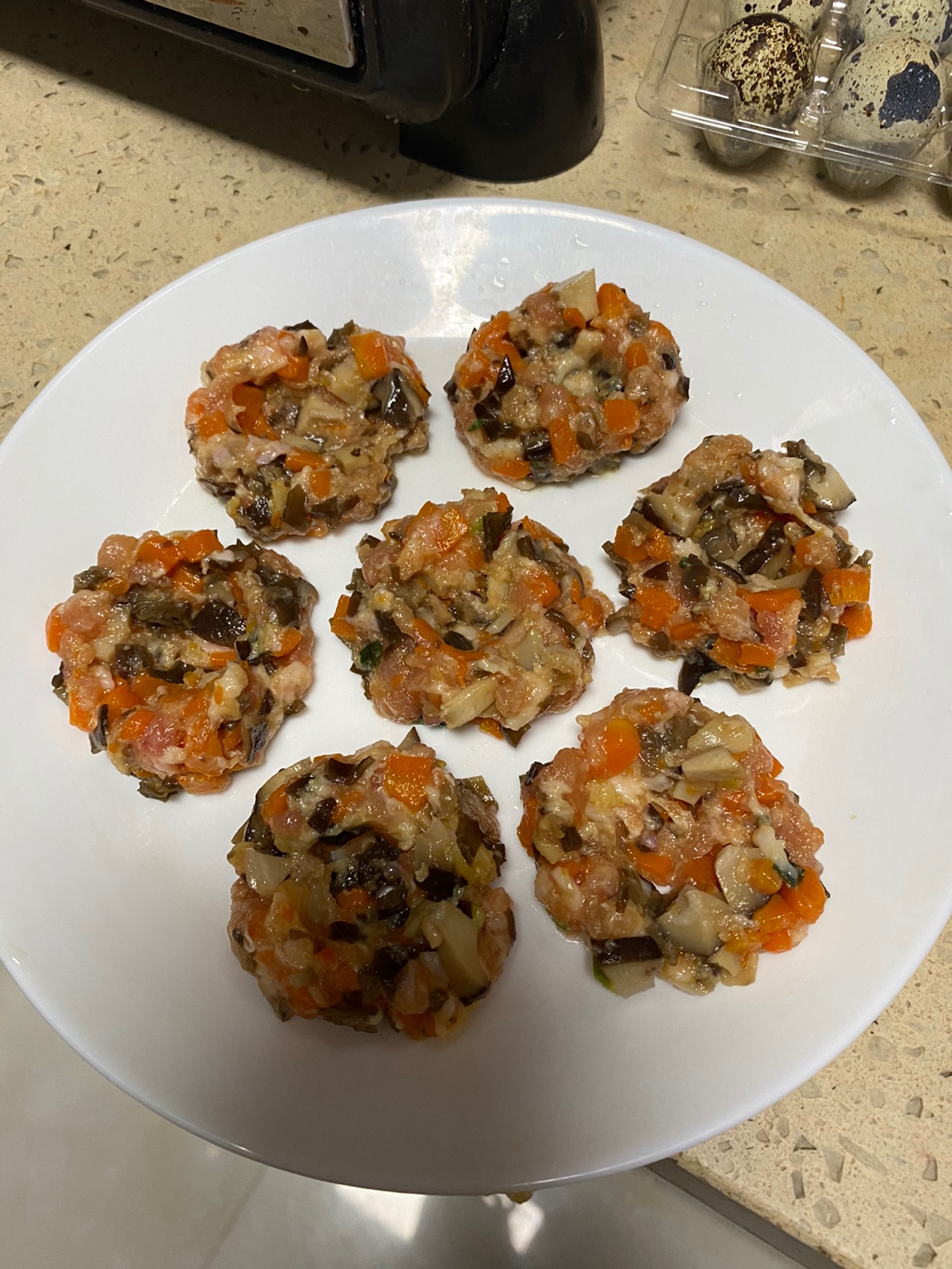 肉糜蒸虾扯蛋