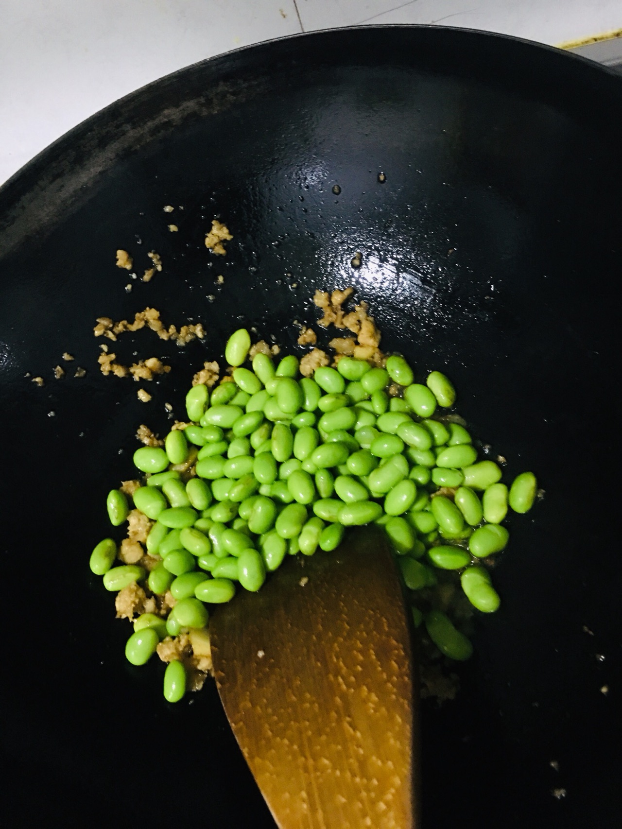 肉沫炒毛豆