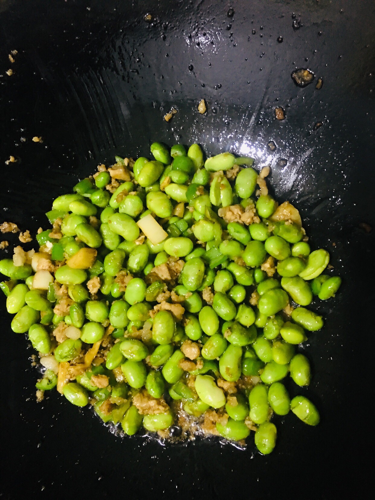 肉沫炒毛豆