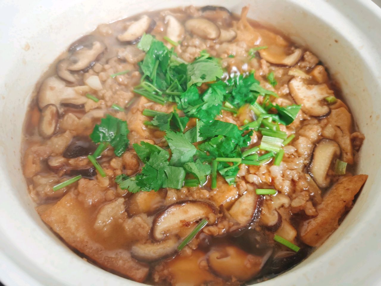 肉沫豆腐煲