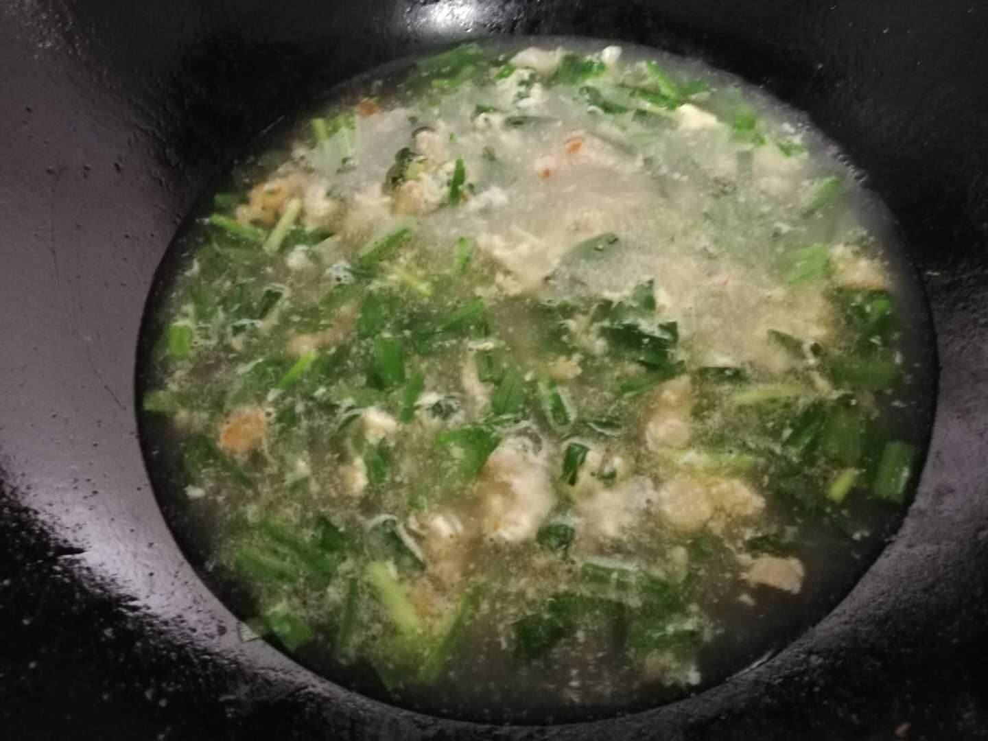肉末韭菜鸡蛋汤
