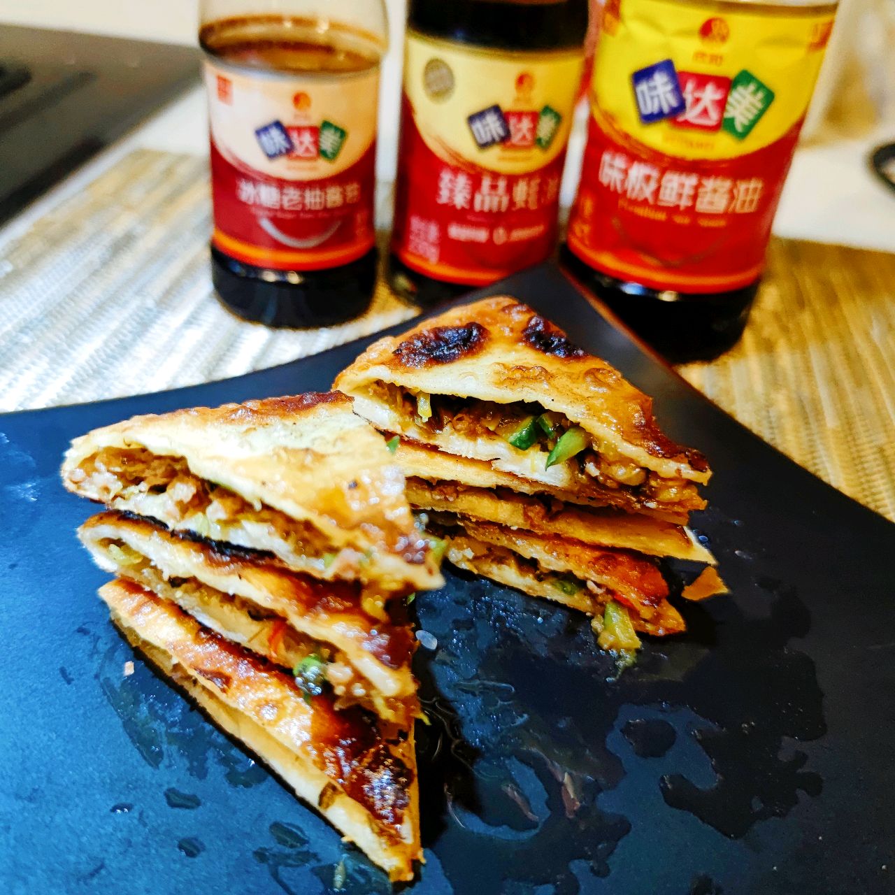 肉末南瓜芽菜煎饼