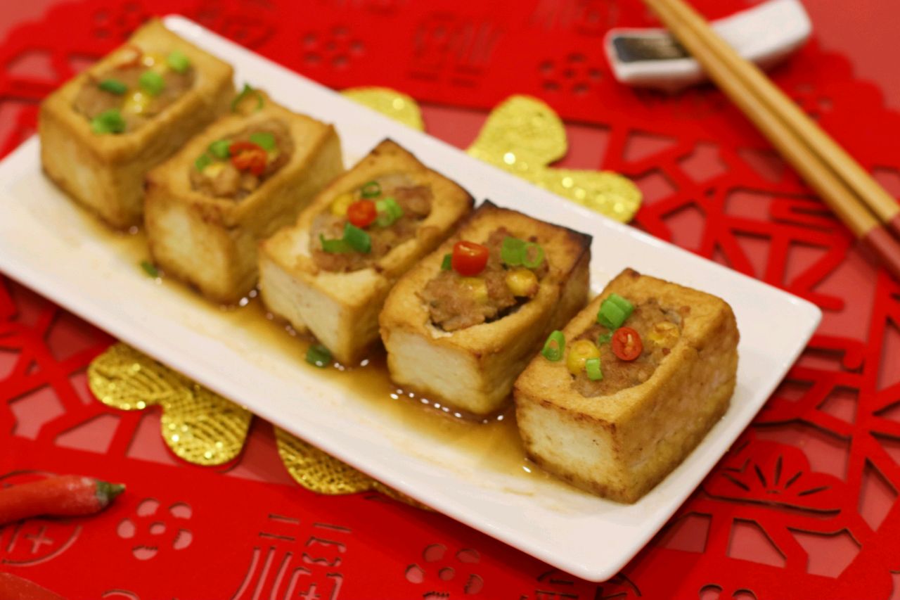 肉末酿豆腐