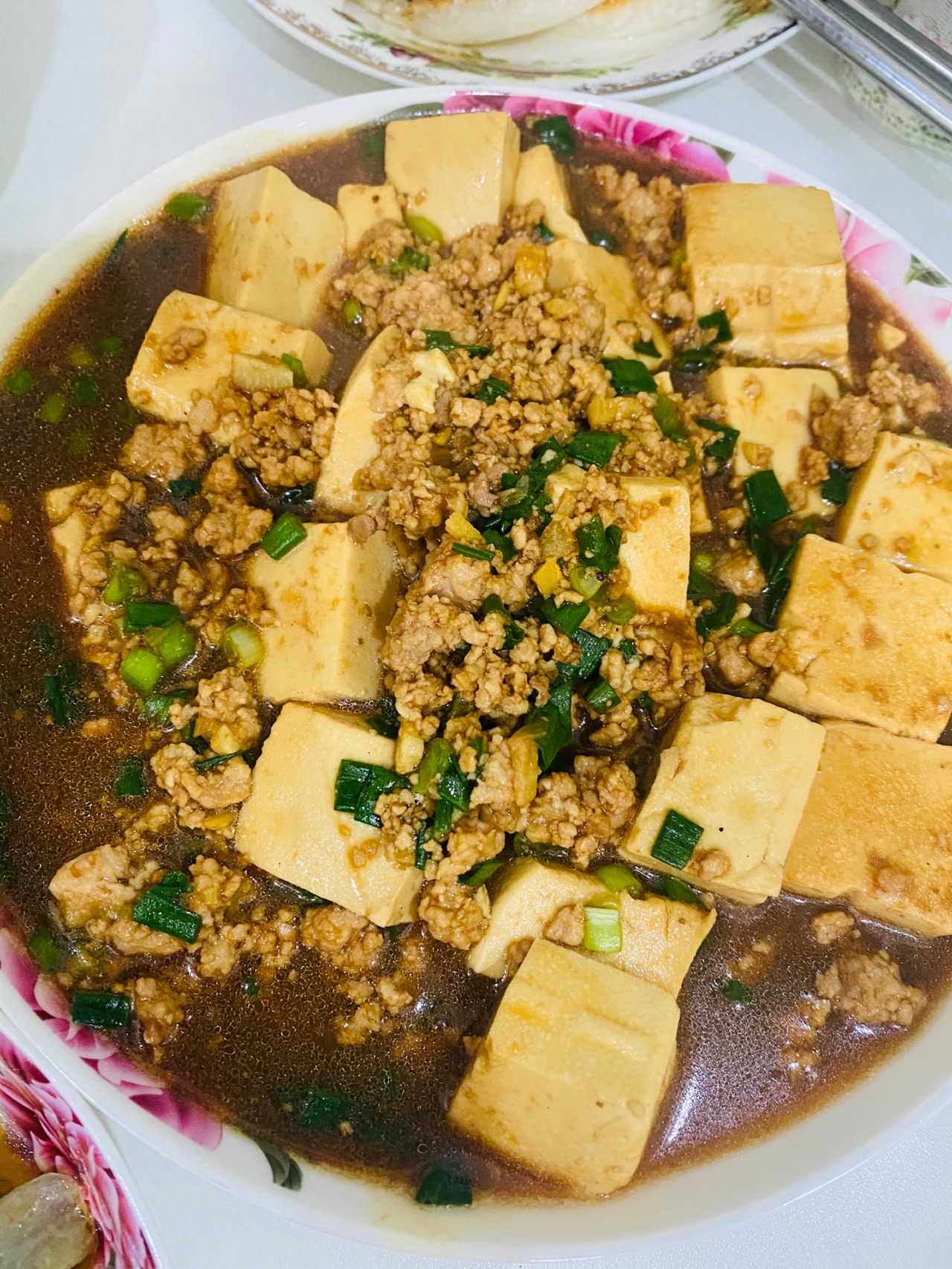 肉沫小葱烧豆腐