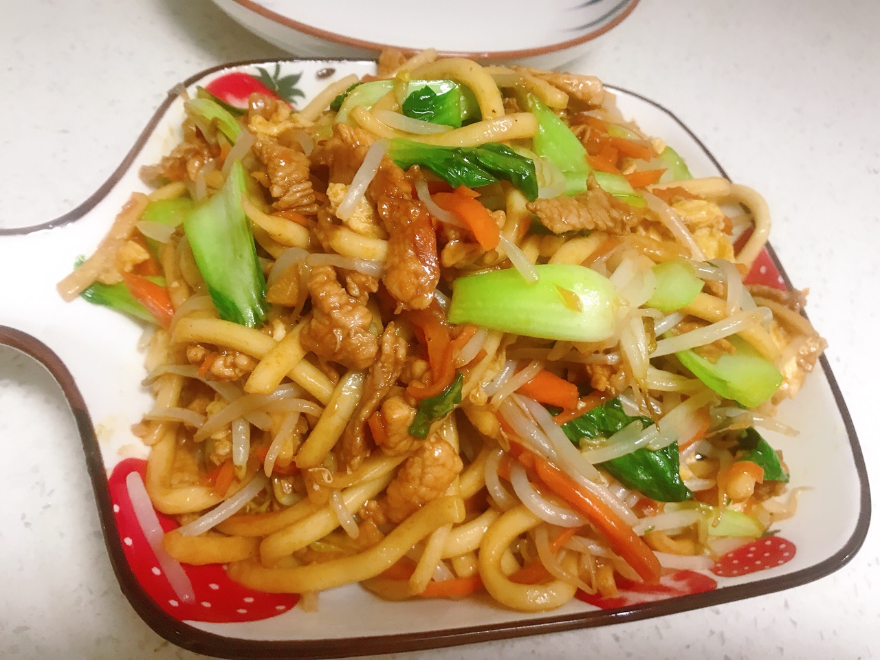 肉丝鸡蛋炒面