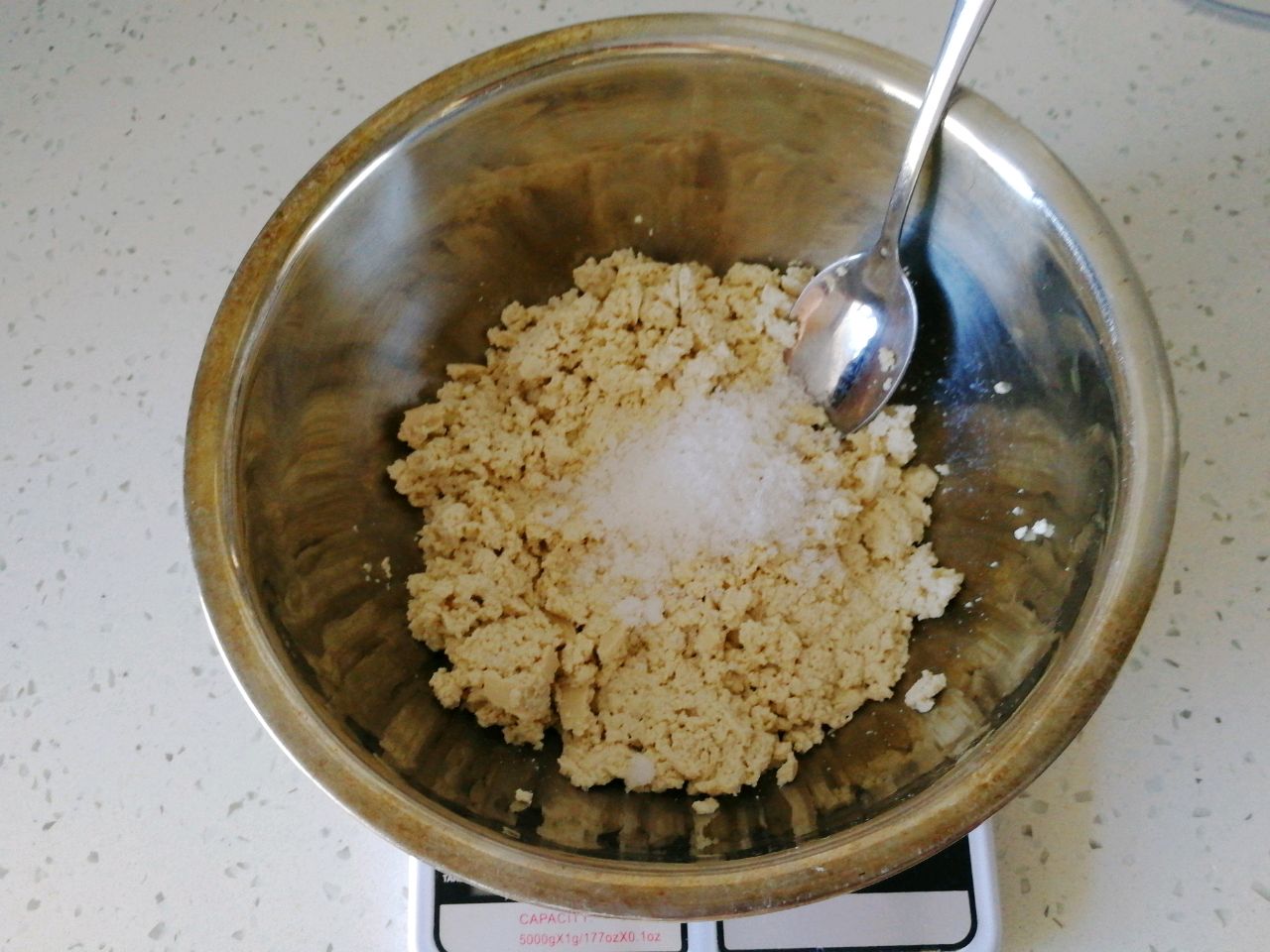 软糯好吃又补钙的豆腐蜜豆饼