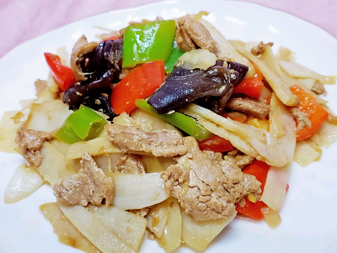 陕菜经典～莲菜炒肉