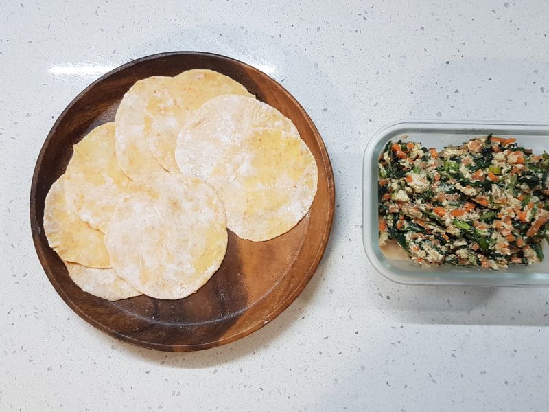 山茼蒿豆腐饺子