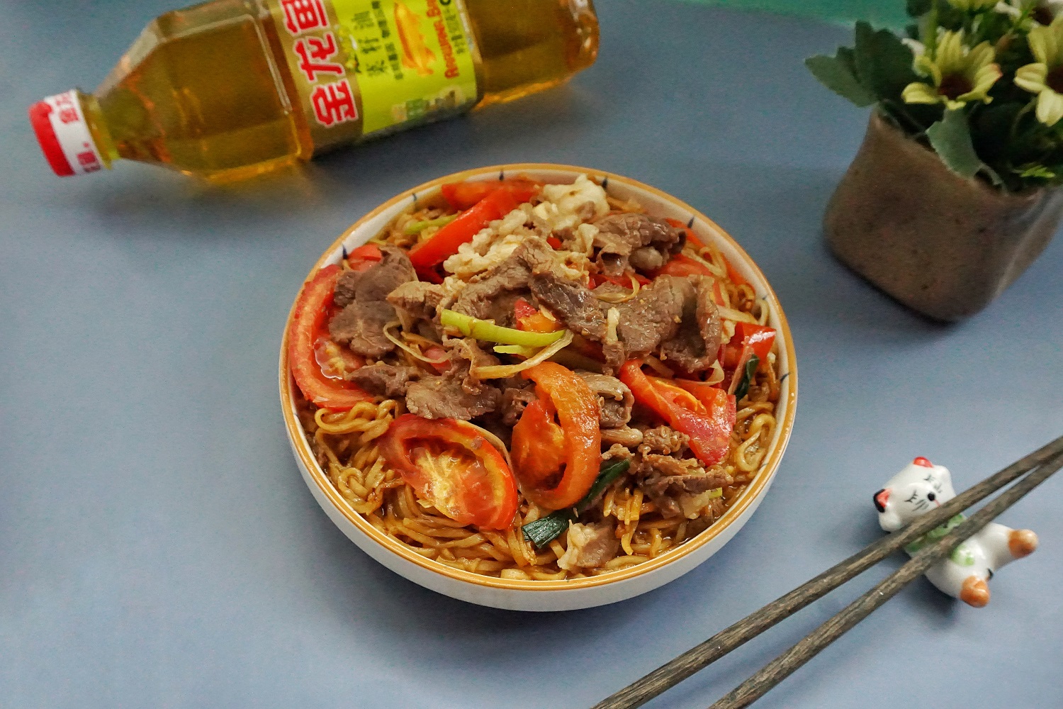 山羊肉炒河粉