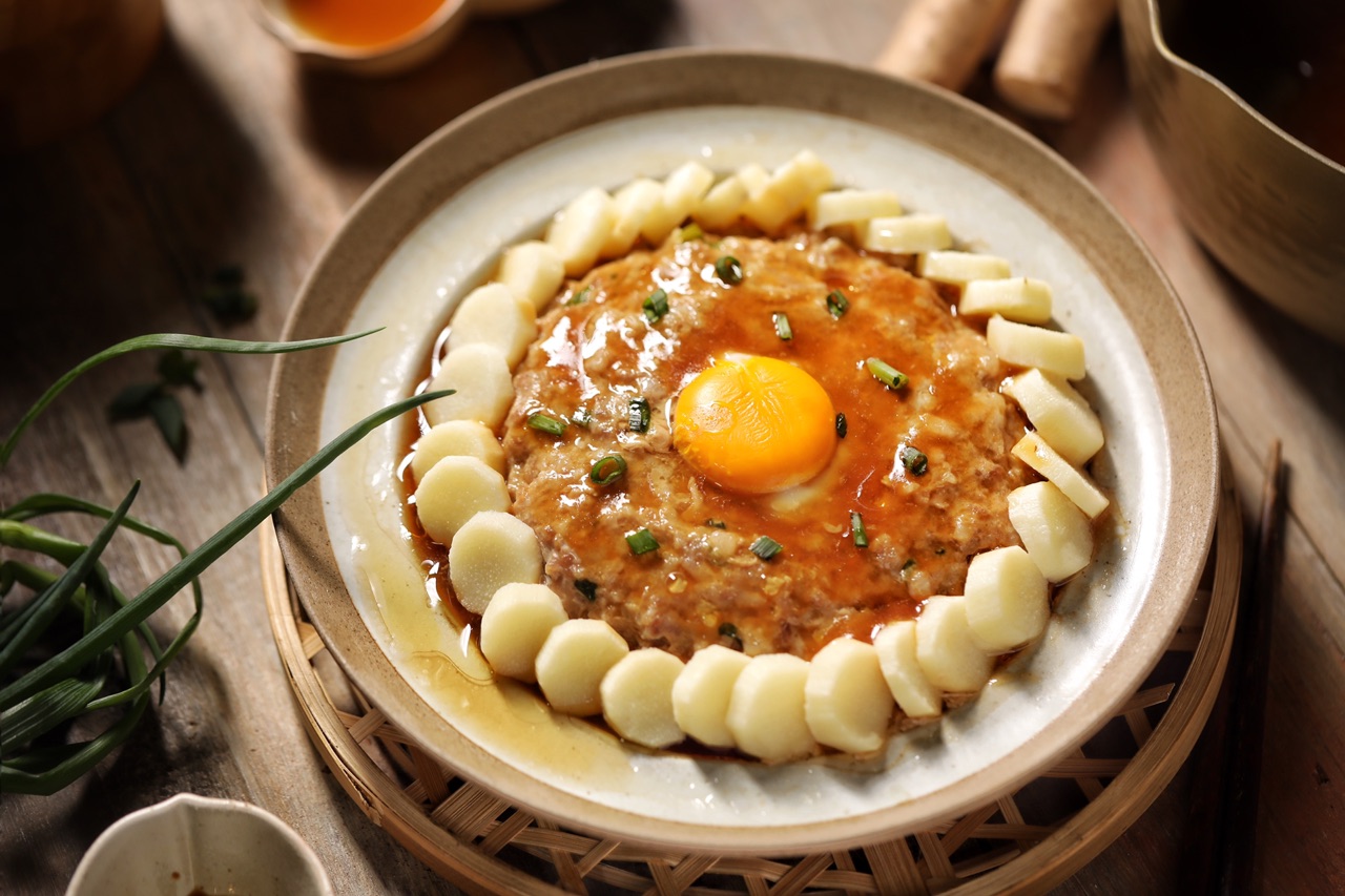 山药蒸肉饼