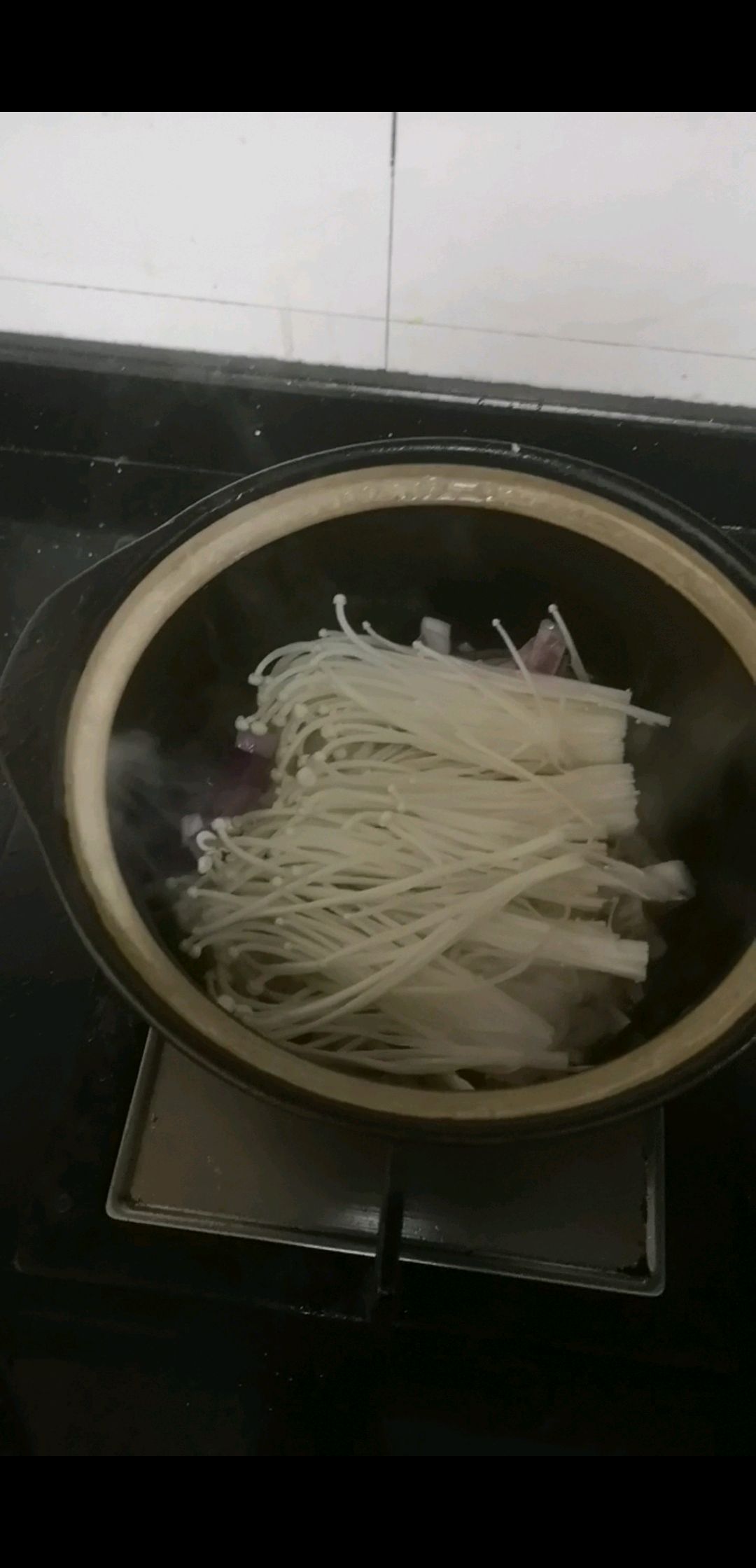 石锅金针菇开背虾