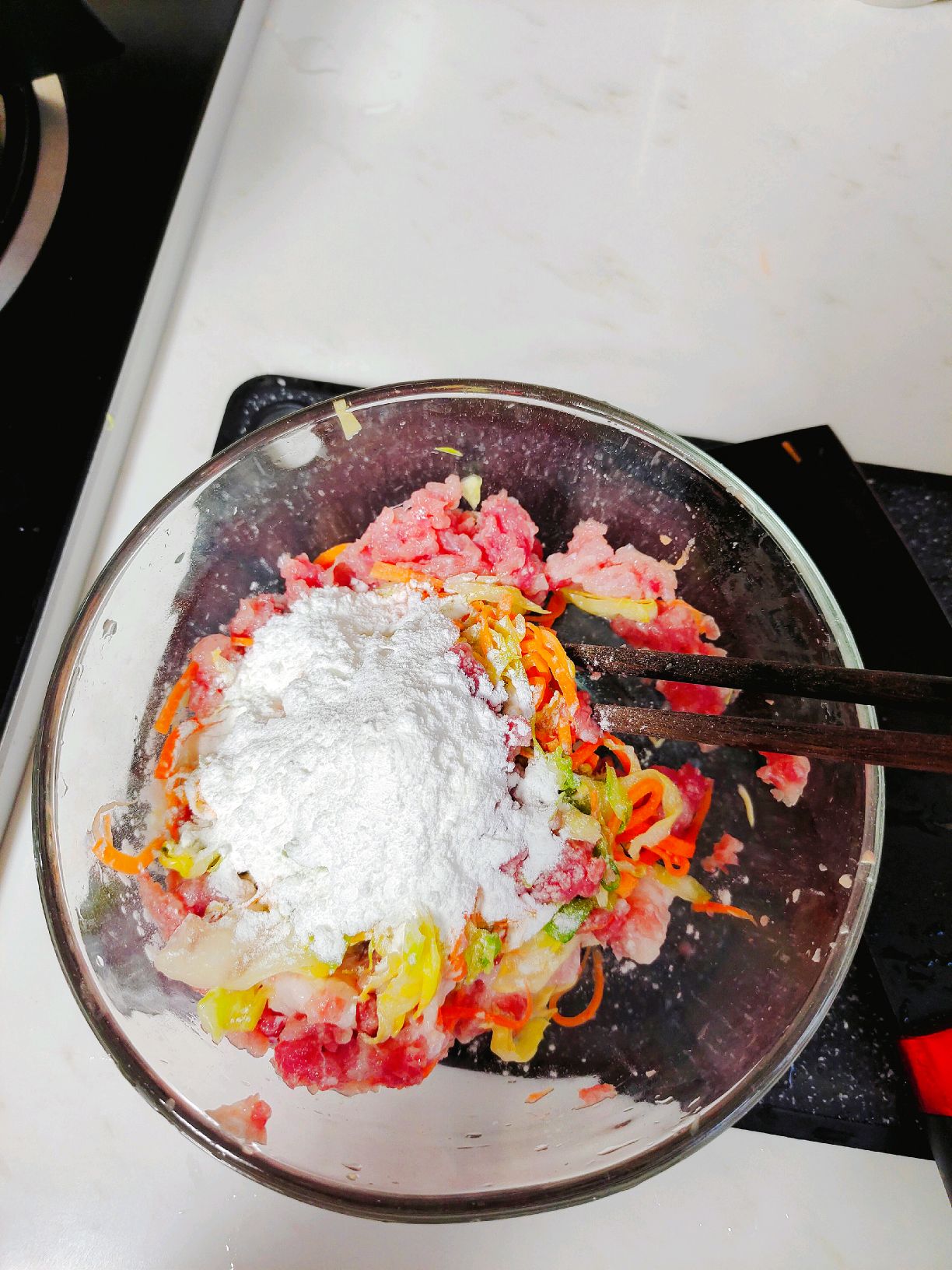 时蔬蒸肉丸