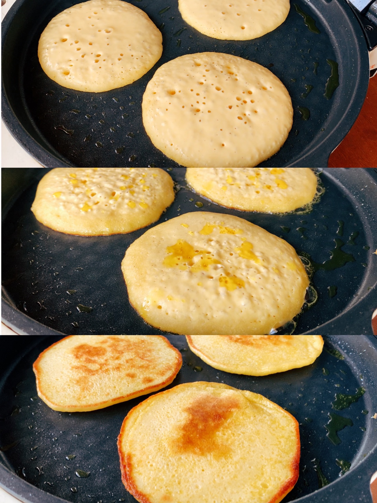 手不沾面做松软的玉米面小饼
