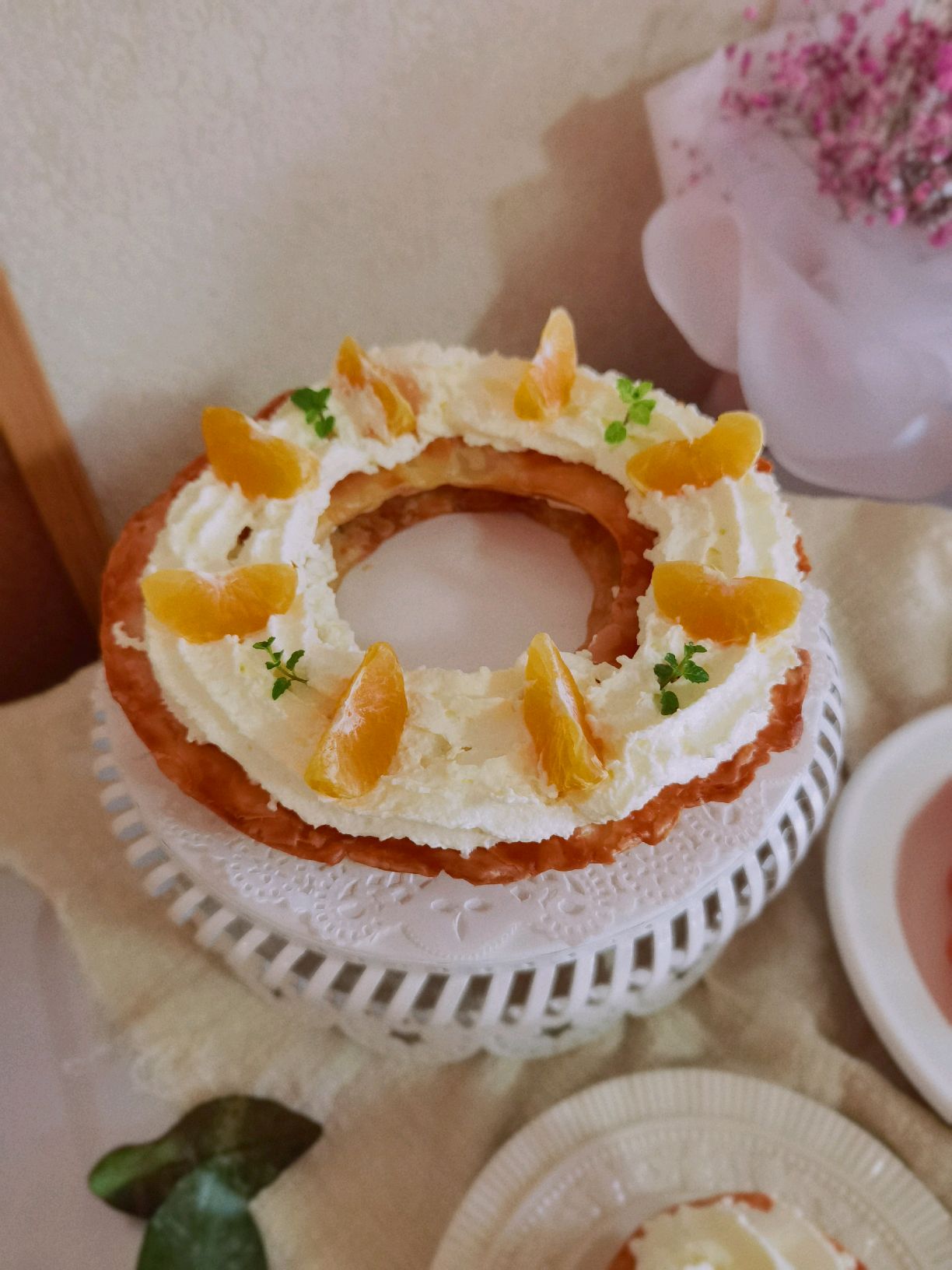 手抓饼花式吃法（拿破仑酥花环蛋糕）