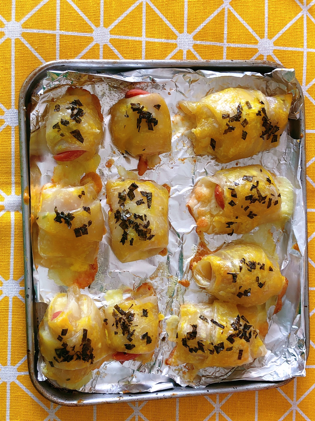 手抓饼芝士香肠卷