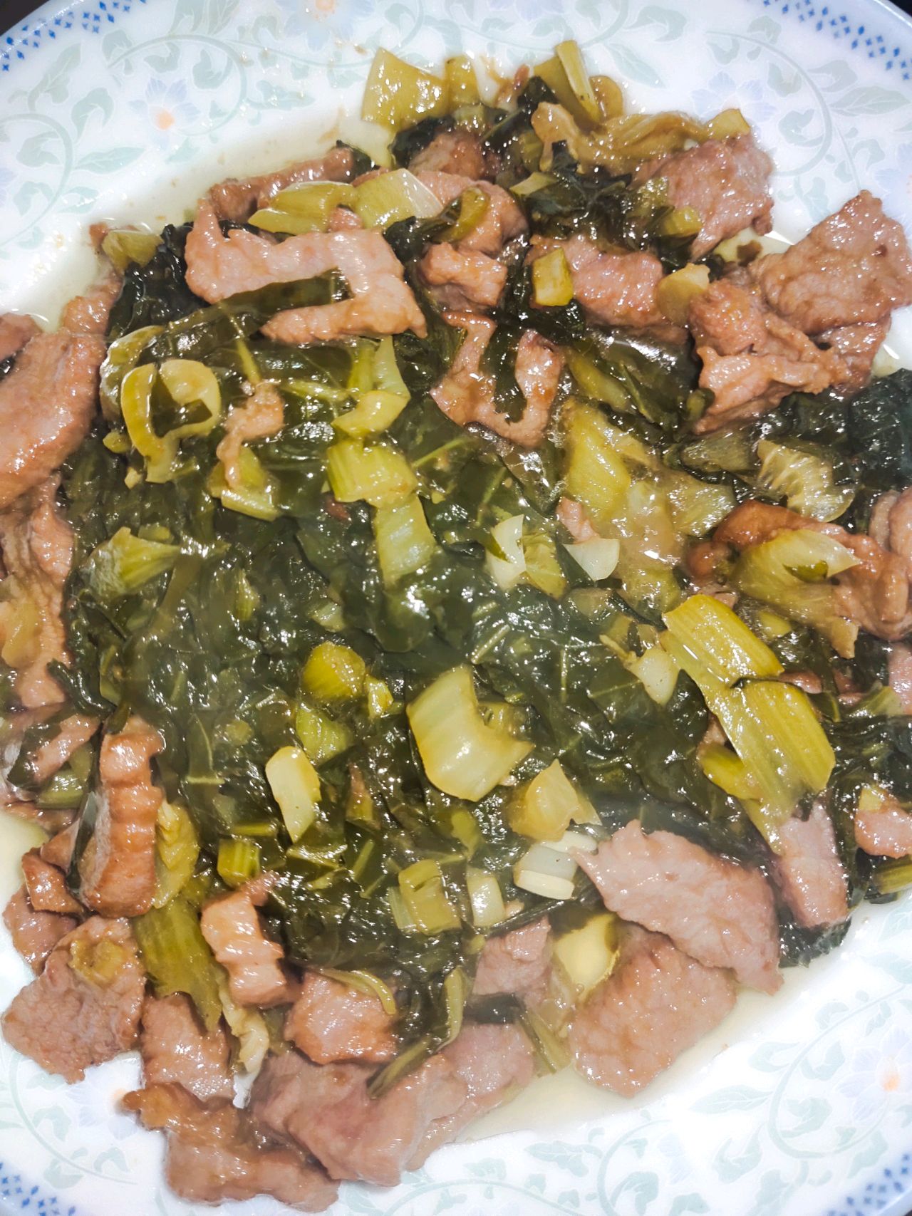 爽口嫩滑的牛肉炒腌菜