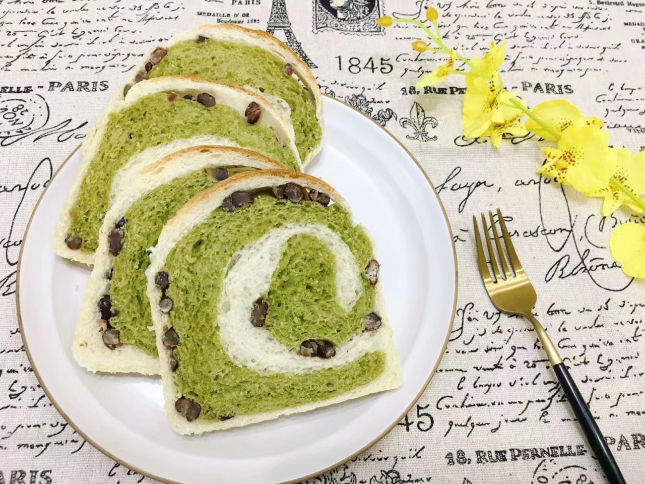 双色抹茶蜜豆吐司