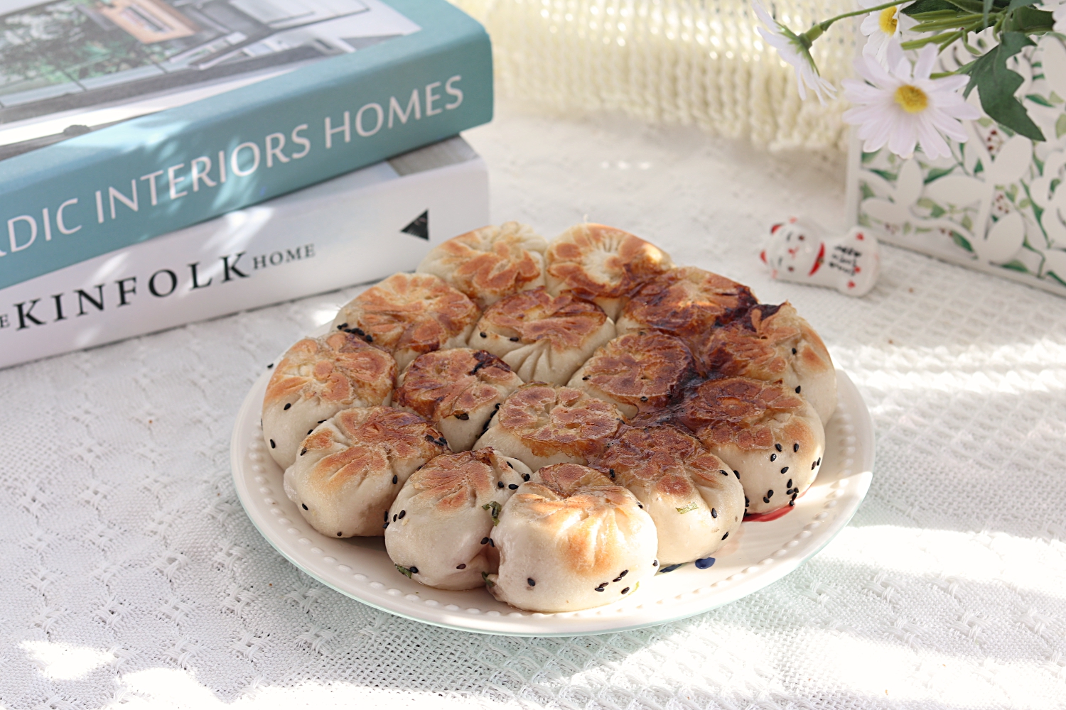 水煎包的家常做法︱色泽金黄饱满多汁