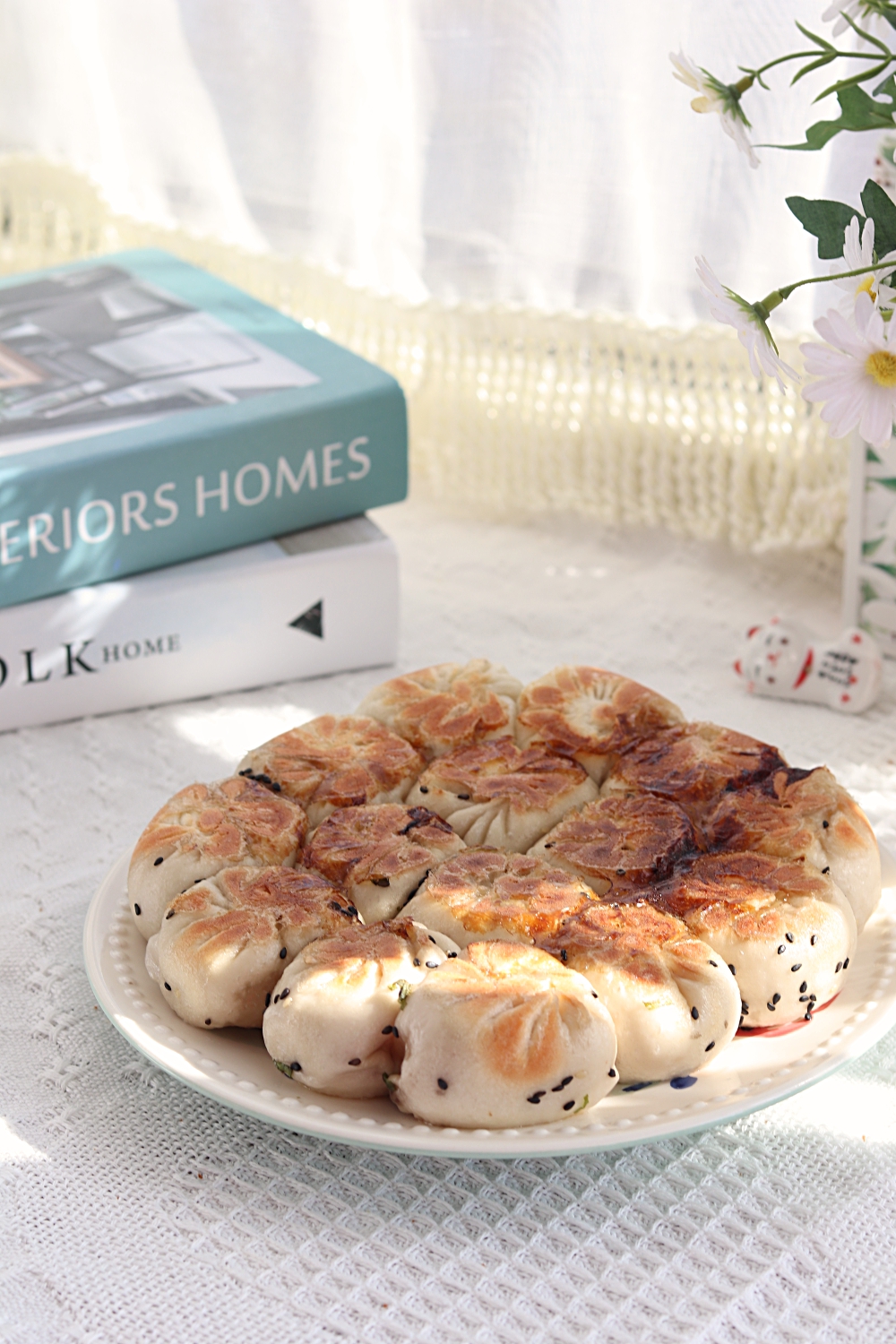 水煎包的家常做法︱色泽金黄饱满多汁